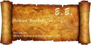 Bokse Borbás névjegykártya
